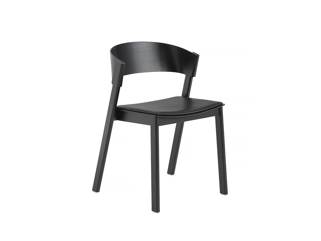 Black Oak and Black Silk Leather Cover Side Chair by Muuto 