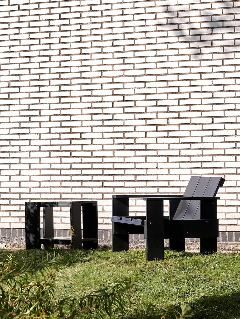 Crate Lounge Chair and Side Table by HAY - Black