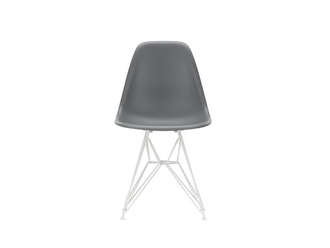 Eames DSR Plastic Side Chair (New Height) in Granite Grey with White Base by Vitra