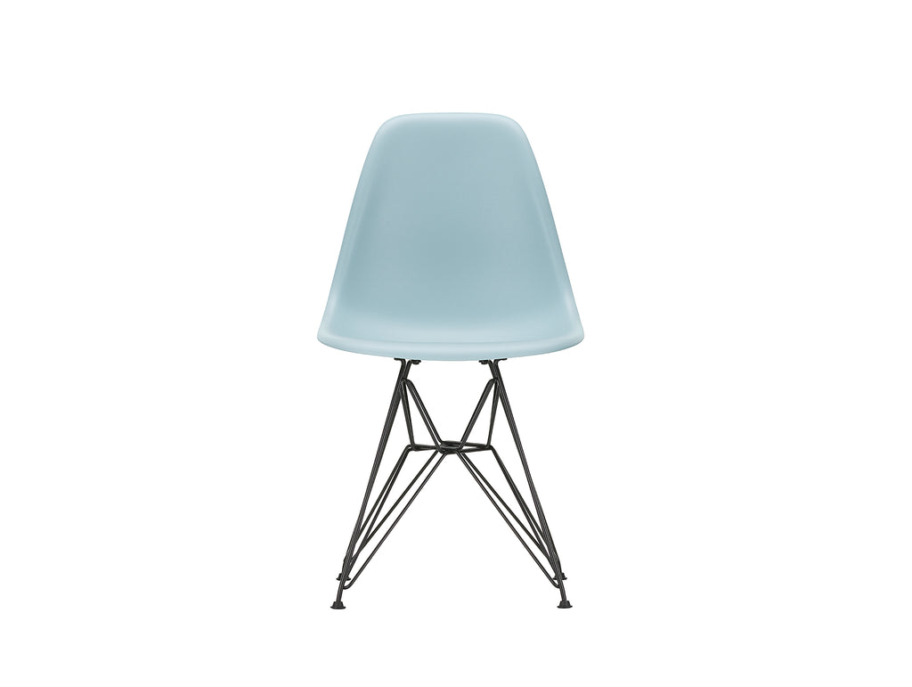 Eames DSR Plastic Side Chair (New Height) in Ice Grey with Basic Dark Base by Vitra