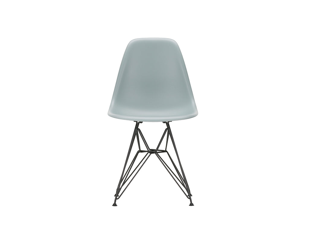 Eames DSR Plastic Side Chair (New Height) in Light Grey with Basic Dark Base by Vitra