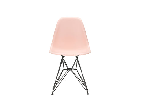 Eames DSR Plastic Side Chair (New Height) in Pale Rose with Basic Dark Base by Vitra