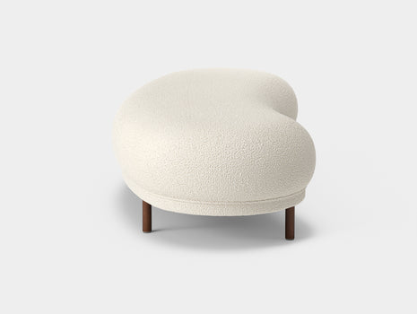 Dandy Ottoman by Massproductions - Storr Eggshell 1501 / Walnut Stained Beech Base 