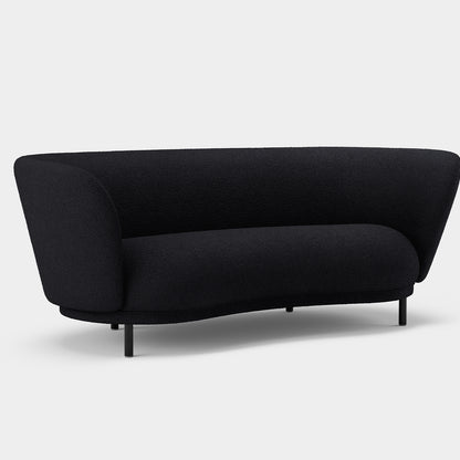 Dandy 2-Seater Sofa by Massproductions - Storr Coal 0157 / Black Stained Oak Legs