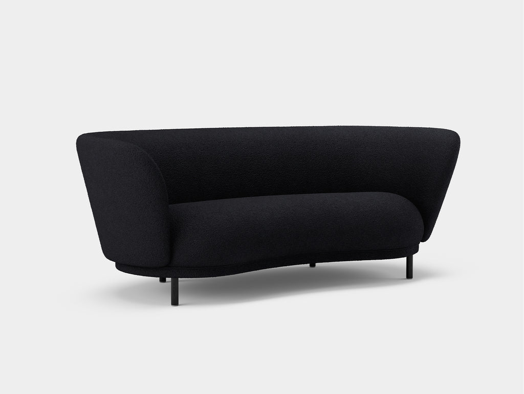 Dandy 2-Seater Sofa by Massproductions - Storr Coal 0157 / Black Stained Oak Legs