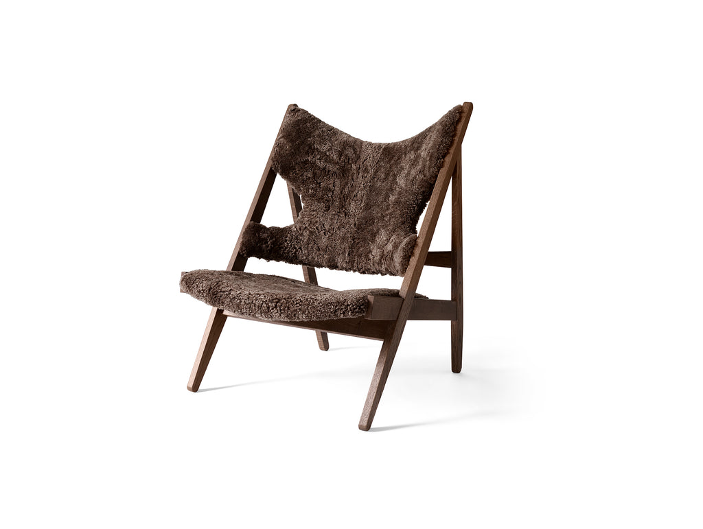 Dark Stained Oak and Dark Brown Knitting Chair - Sheepskin by Menu