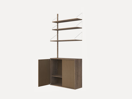 Shelf Library H1852 Cabinet Section Medium Add-on in Dark Oiled Oak by Frama
