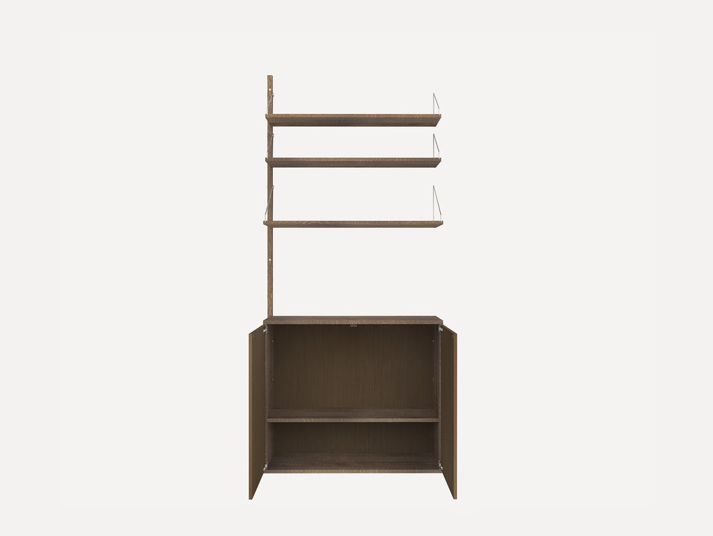 Shelf Library H1852 Cabinet Section Medium Add-on in Dark Oiled Oak by Frama