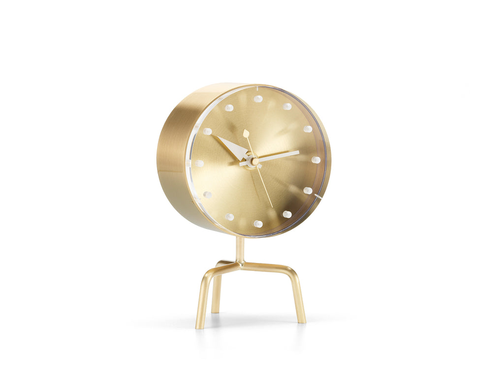 George Nelson Tripod Clock in brass by Vitra