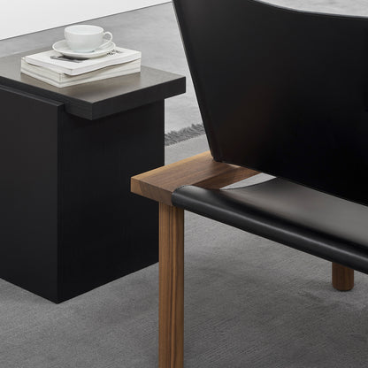 EC06 Ilma Lounge Chair by e15 - Waxed Walnut / Black Harness Leather