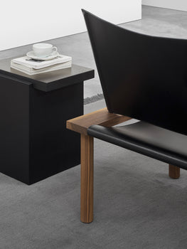 EC06 Ilma Lounge Chair by e15 - Waxed Walnut / Black Harness Leather