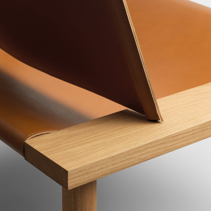EC06 Ilma Lounge Chair by e15 - Waxed Oak / Brandy Harness Leather