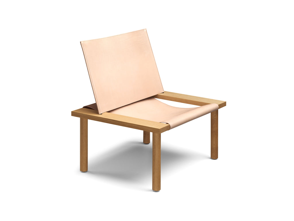 EC06 Ilma Lounge Chair by e15 - Waxed Oak / Natural Harness Leather