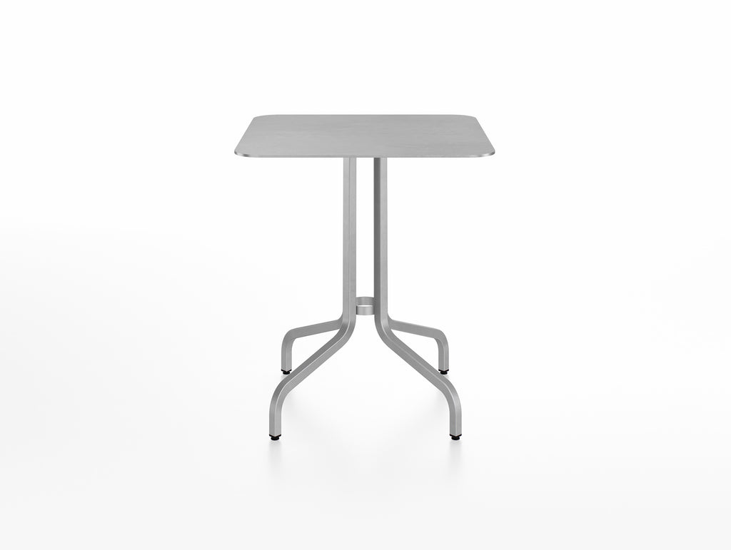 1 Inch Outdoor Cafe Table by Emeco - Square (60 x 60 cm) / Hand Brushed Aluminium Base / Aluminium Tabletop