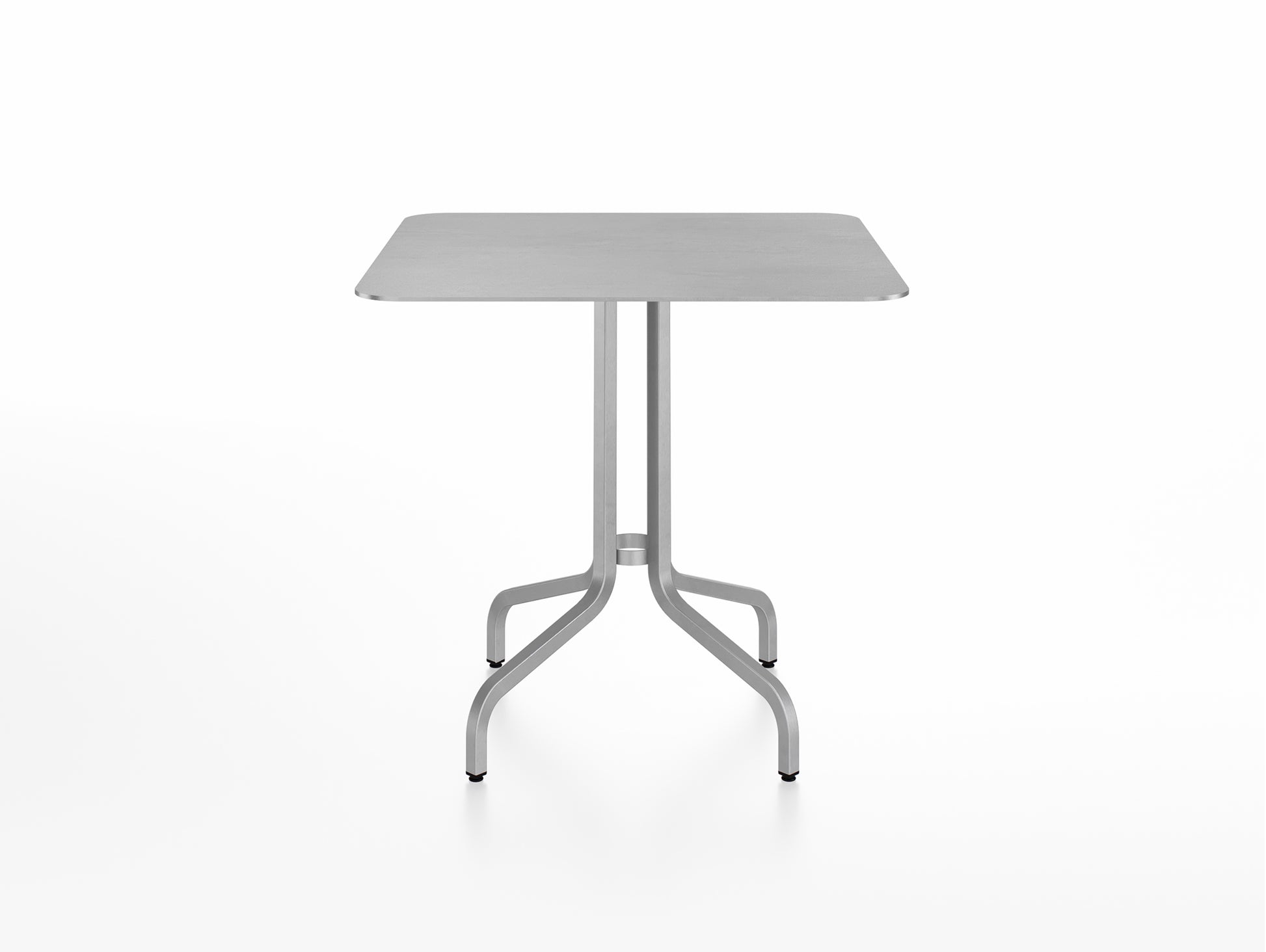 1 Inch Outdoor Cafe Table by Emeco - Square (76 x 76 cm) / Hand Brushed Aluminium Base / Aluminium Tabletop