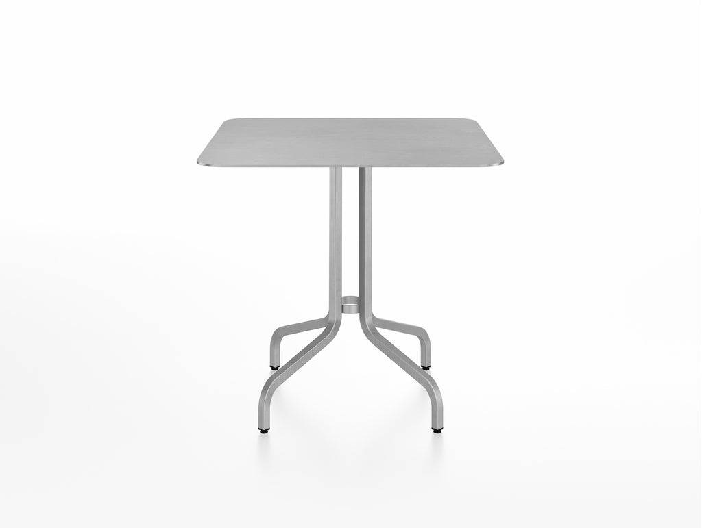 1 Inch Outdoor Cafe Table by Emeco - Square (76 x 76 cm) / Hand Brushed Aluminium Base / Aluminium Tabletop