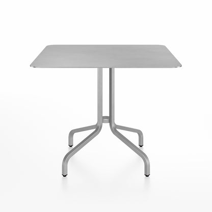 1 Inch Outdoor Cafe Table by Emeco -Square (91 x 91 cm) / Hand Brushed Aluminium Base / Aluminium Tabletop
