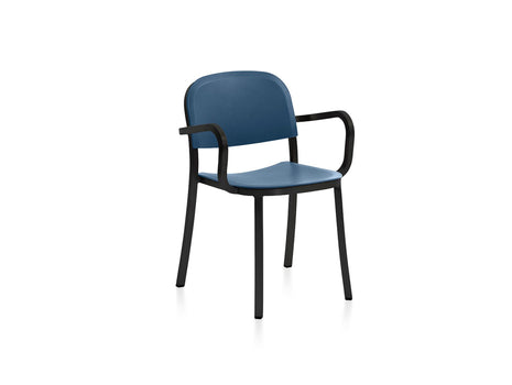 1 Inch Armchair by Emeco - Black Powder Coated Aluminium / Blue