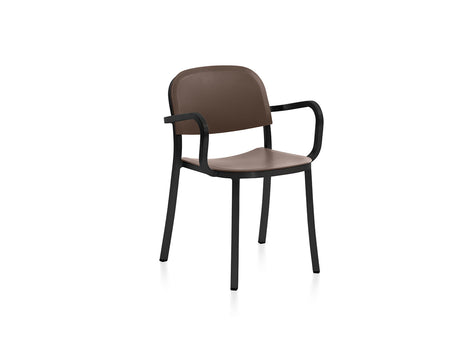 1 Inch Armchair by Emeco - Black Powder Coated Aluminium / Brown