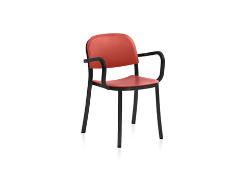 1 Inch Armchair by Emeco - Black Powder Coated Aluminium / Orange