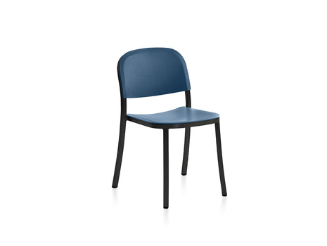 1 Inch Side Chair by Emeco - Black Powder Coated Aluminium / Blue