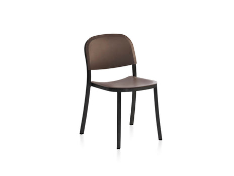 1 Inch Side Chair by Emeco - Black Powder Coated Aluminium /  Brown