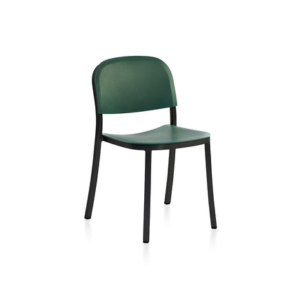 1 Inch Side Chair by Emeco - Black Powder Coated Aluminium / Green
