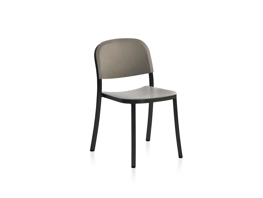 1 Inch Side Chair by Emeco - Black Powder Coated Aluminium / Light Grey