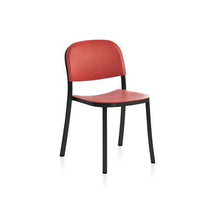 1 Inch Side Chair by Emeco - Black Powder Coated Aluminium / Orange
