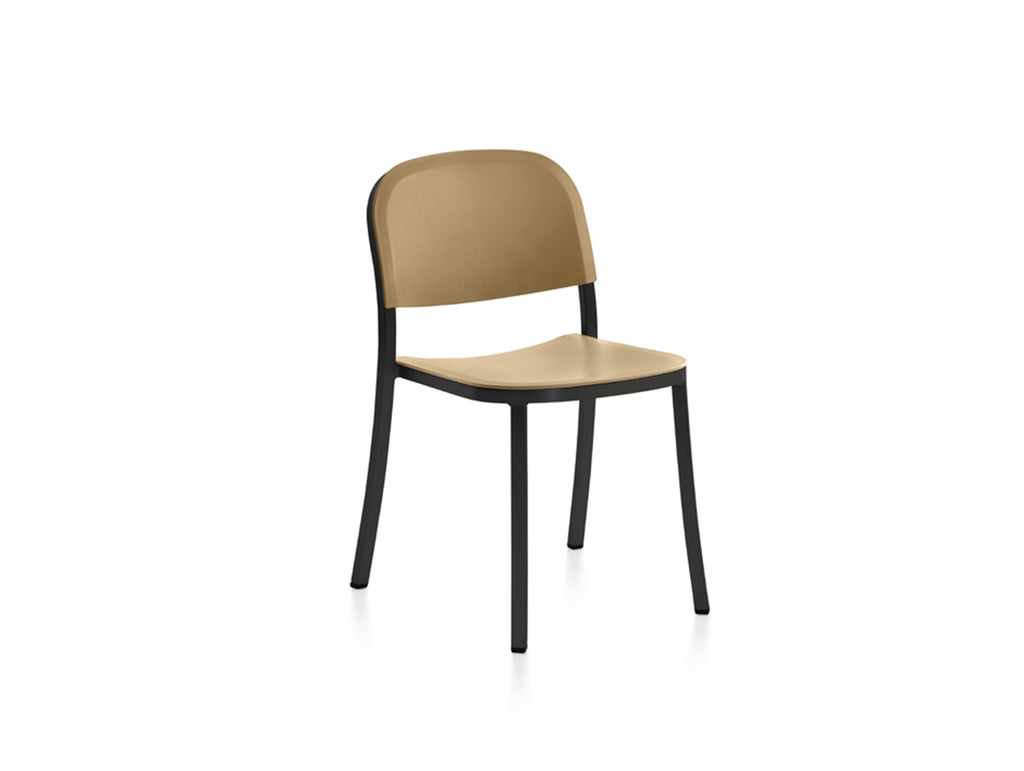 1 Inch Side Chair by Emeco - Black Powder Coated Aluminium / Sand