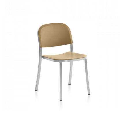 1 Inch Side Chair by Emeco - Hand Brushed Aluminium / Sand