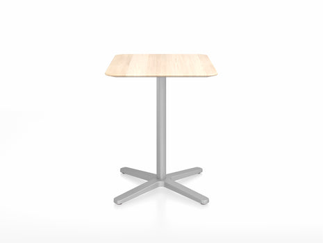 2 Inch Outdoor Cafe Table - X Base by Emeco - Accoya Wood Top / Aluminium Base / 60x76
