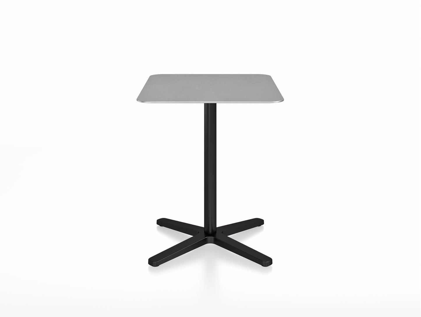 2 Inch Outdoor Cafe Table - X Base by Emeco - Aluminium Top / Black Aluminium Base / 60x76
