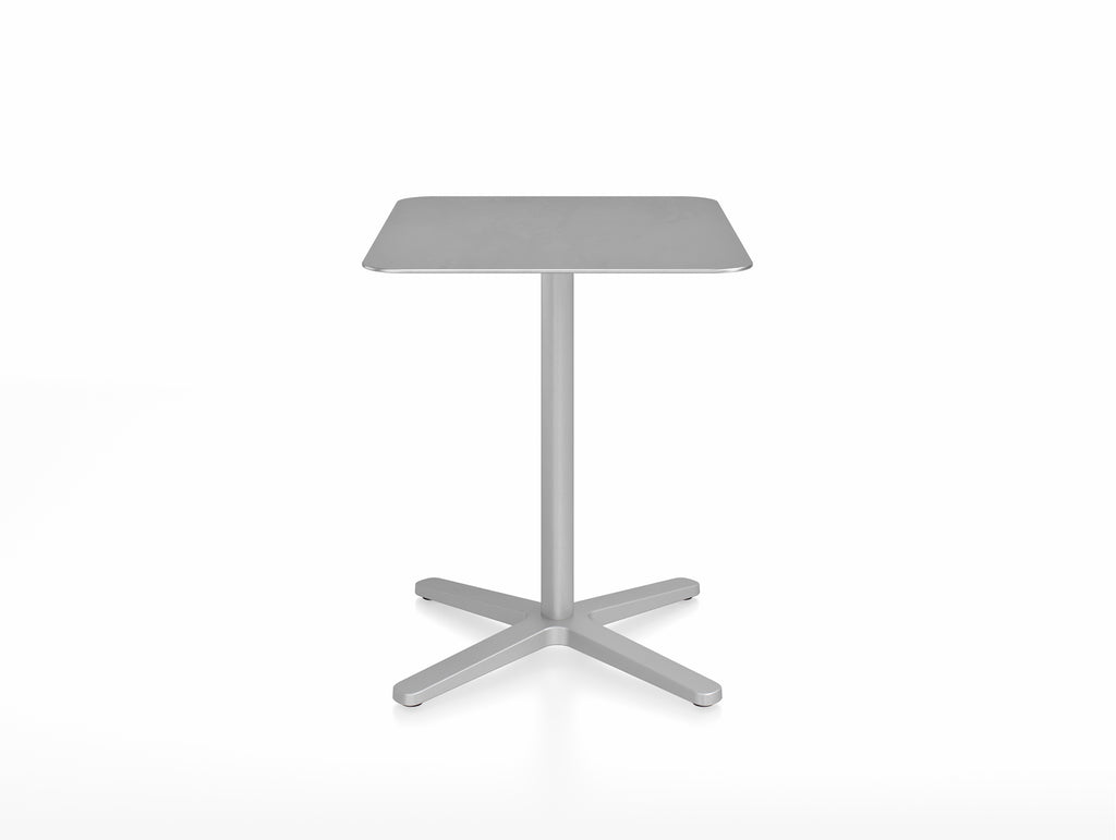 2 Inch Outdoor Cafe Table - X Base by Emeco - Aluminium Top / Aluminium Base / 60x76