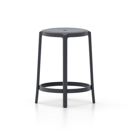 On & On Counter Stool - Recycled Plastic Seat by Emeco / Black