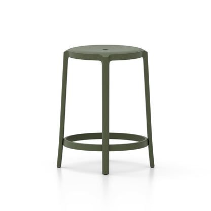 On & On Counter Stool - Recycled Plastic Seat by Emeco / Green