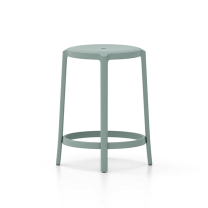 On & On Counter Stool - Recycled Plastic Seat by Emeco / Light Blue