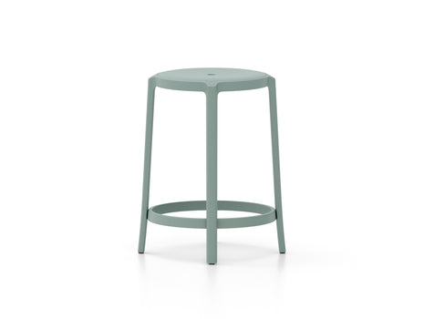 On & On Counter Stool - Recycled Plastic Seat by Emeco / Light Blue