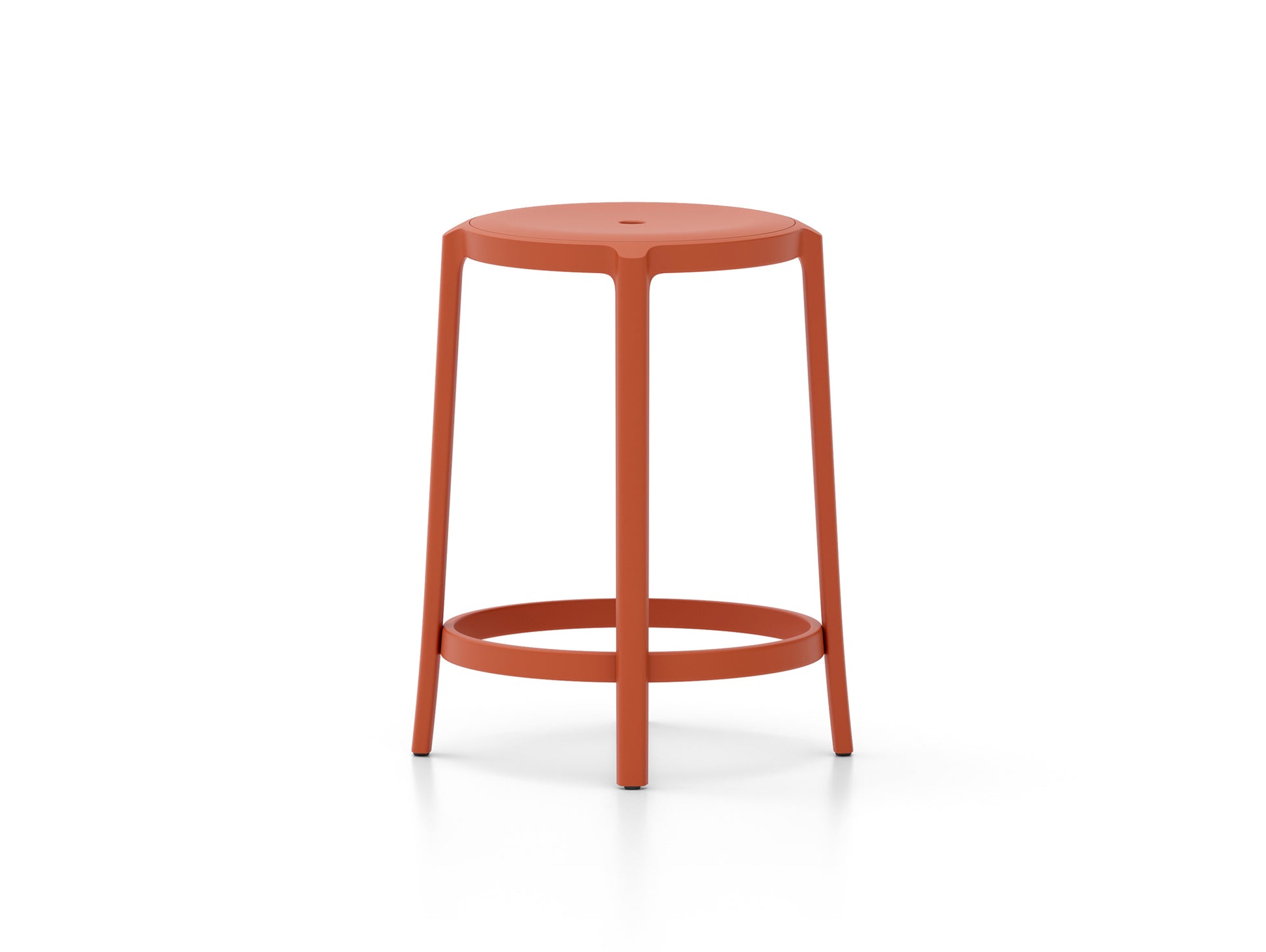 On & On Counter Stool - Recycled Plastic Seat by Emeco / Orange