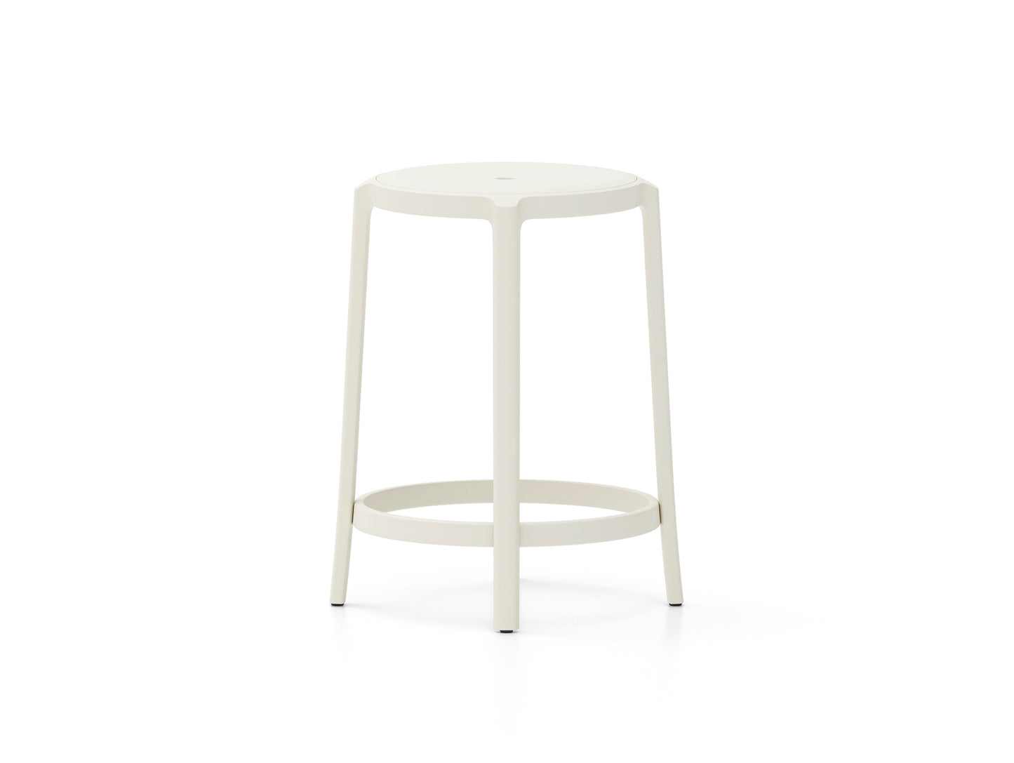 On & On Counter Stool - Recycled Plastic Seat by Emeco / White