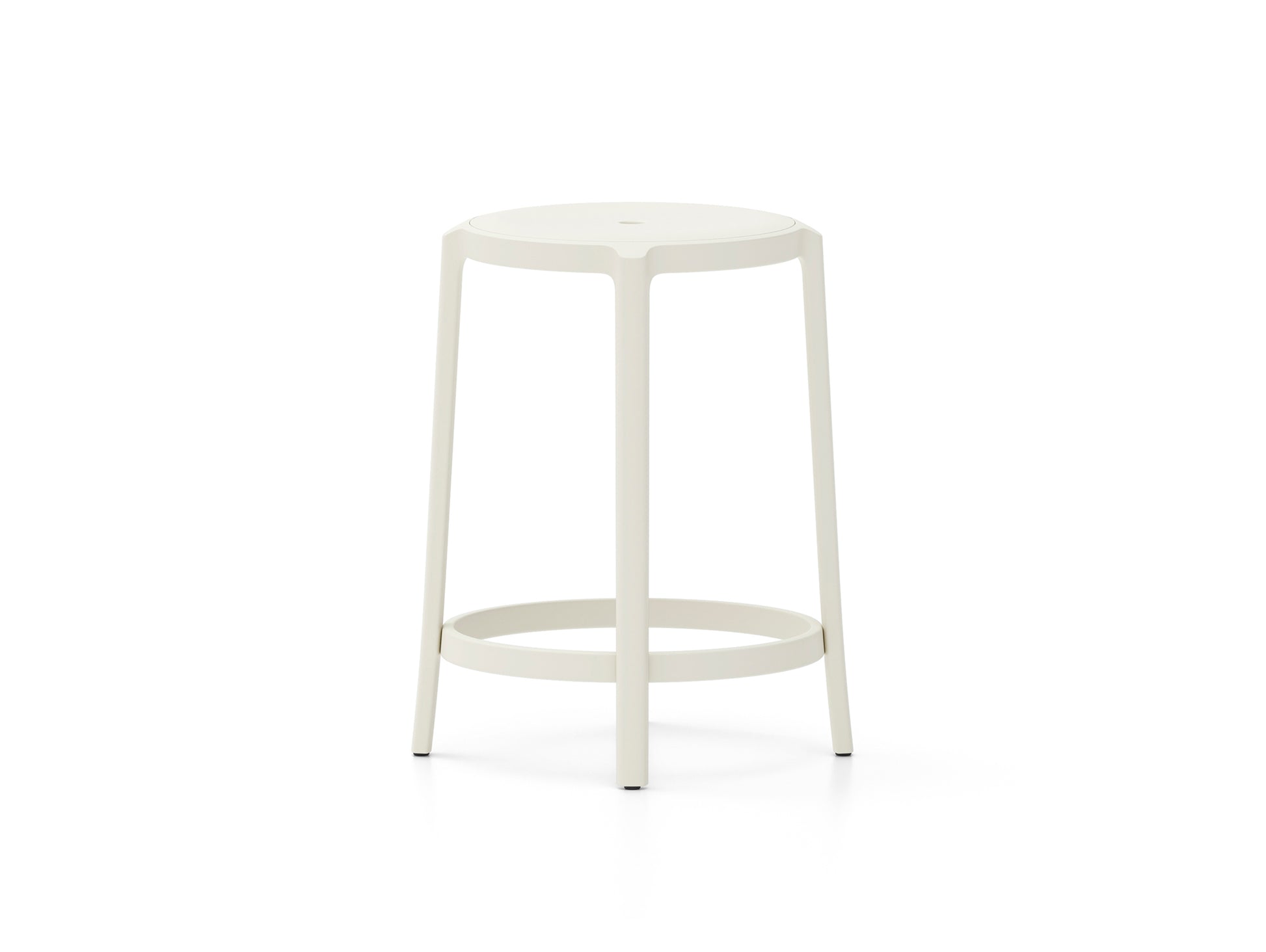 On & On Counter Stool - Recycled Plastic Seat by Emeco / White