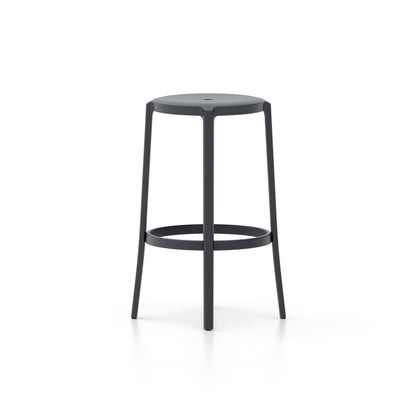 On & On Bar Stool - Recycled Plastic Seat by Emeco / Black