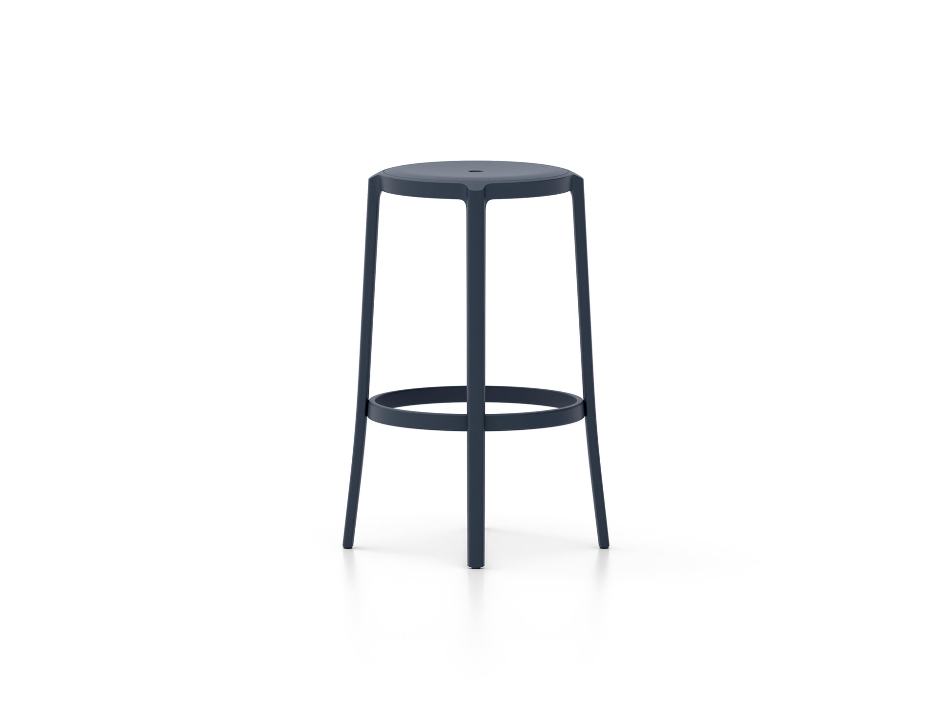 On & On Bar Stool - Recycled Plastic Seat by Emeco / Dark Blue