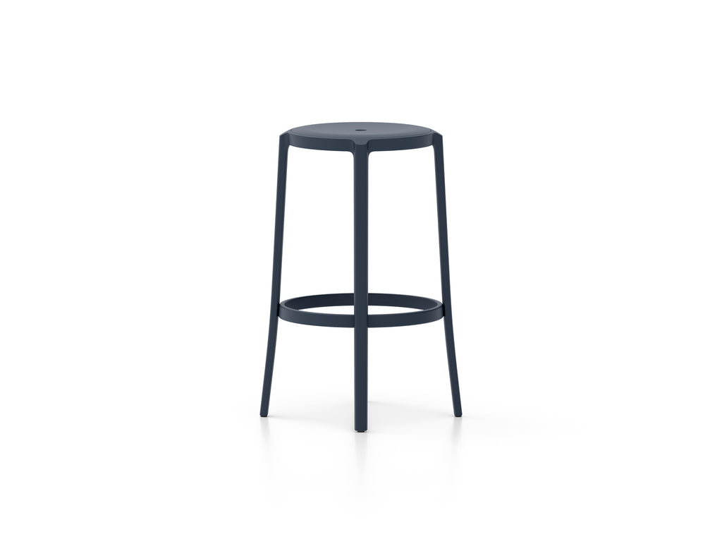 On & On Bar Stool - Recycled Plastic Seat by Emeco / Dark Blue