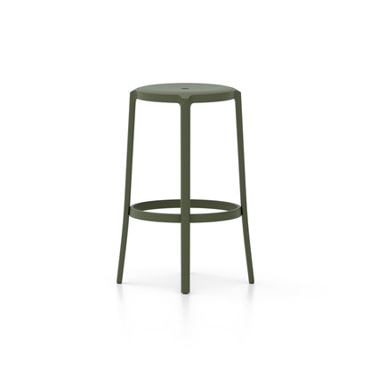 On & On Bar Stool - Recycled Plastic Seat by Emeco / Green