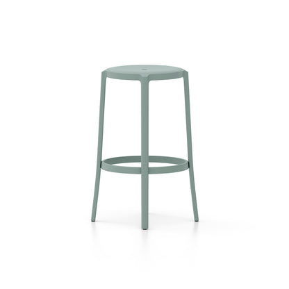 On & On Bar Stool - Recycled Plastic Seat by Emeco / Light Blue