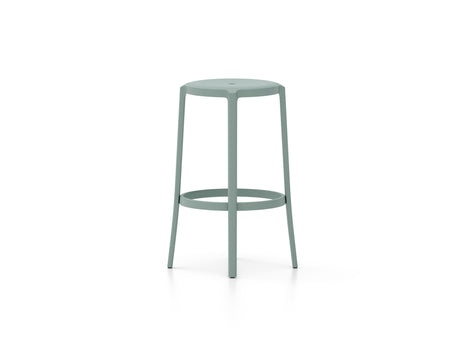 On & On Bar Stool - Recycled Plastic Seat by Emeco / Light Blue
