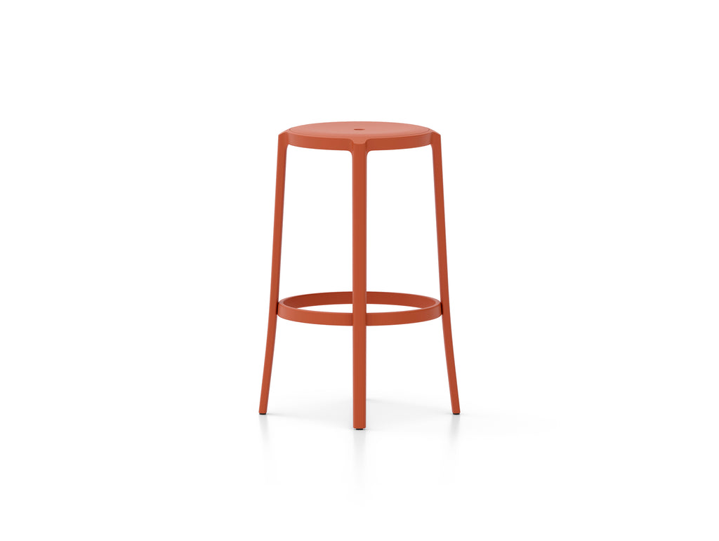 On & On Bar Stool - Recycled Plastic Seat by Emeco / Orange