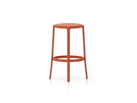 On & On Bar Stool - Recycled Plastic Seat by Emeco / Orange