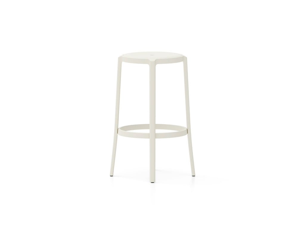 On & On Bar Stool - Recycled Plastic Seat by Emeco / White
